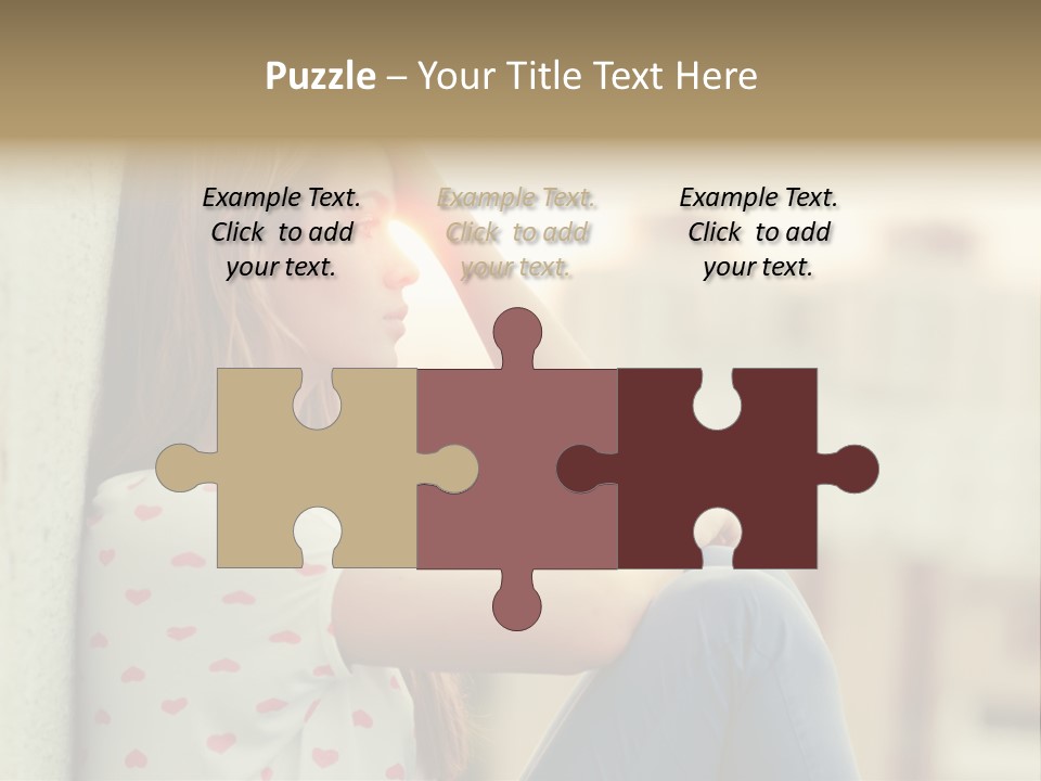 A Woman Sitting On A Ledge With Her Hands On Her Head PowerPoint Template