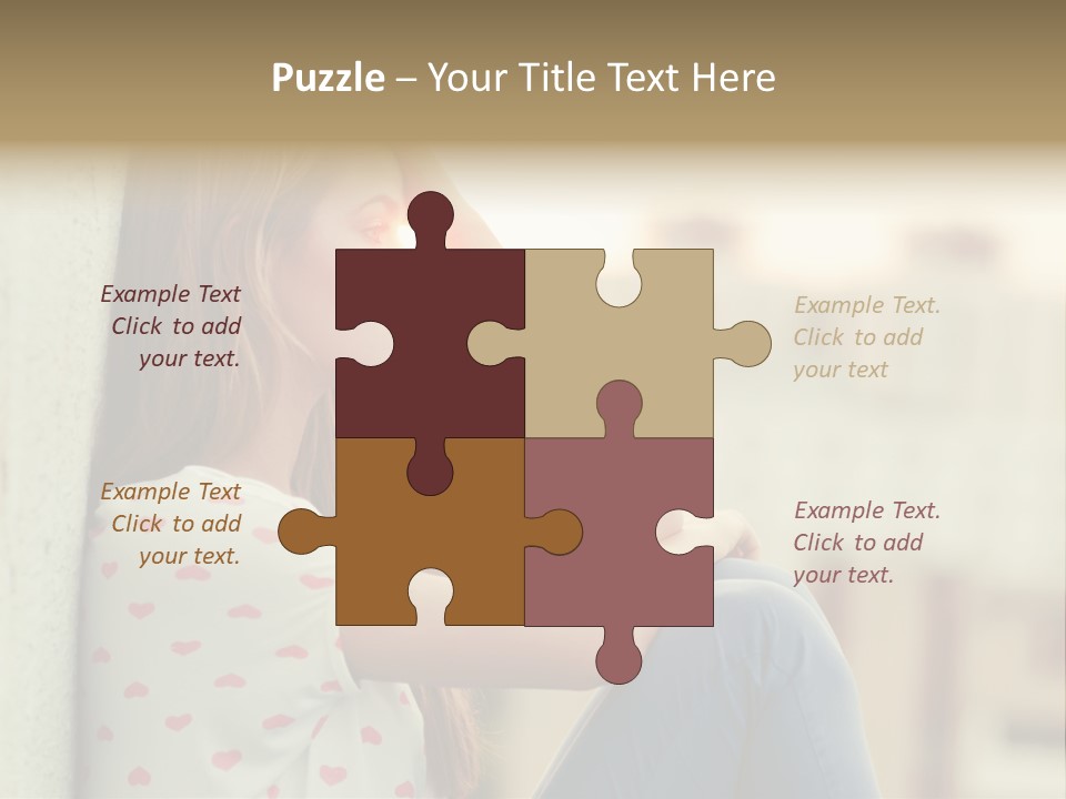 A Woman Sitting On A Ledge With Her Hands On Her Head PowerPoint Template