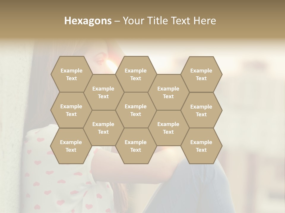 A Woman Sitting On A Ledge With Her Hands On Her Head PowerPoint Template