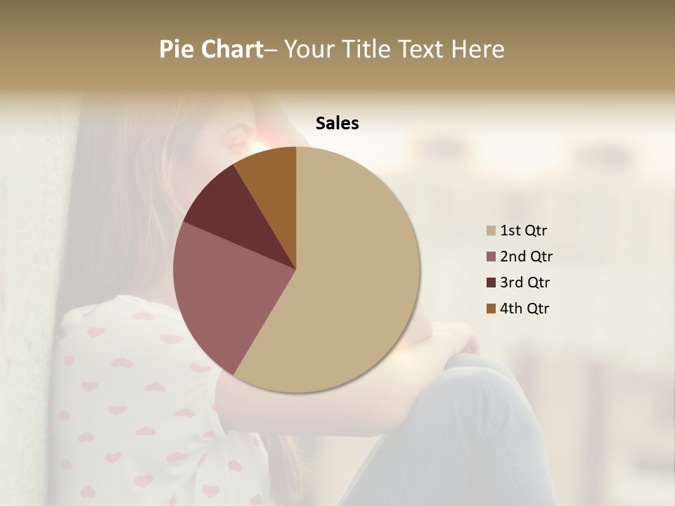 A Woman Sitting On A Ledge With Her Hands On Her Head PowerPoint Template