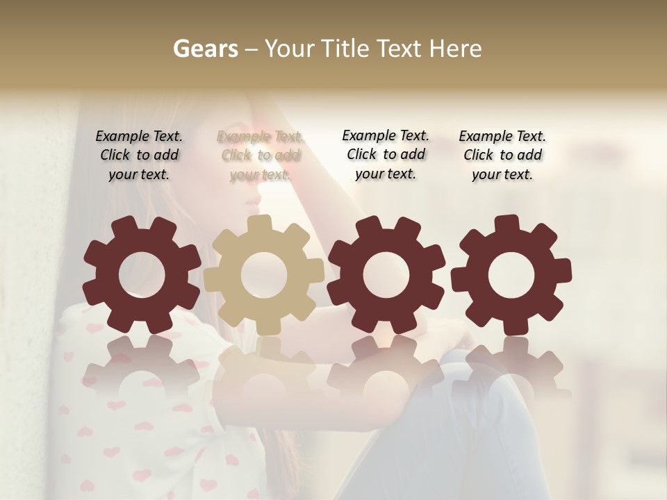 A Woman Sitting On A Ledge With Her Hands On Her Head PowerPoint Template