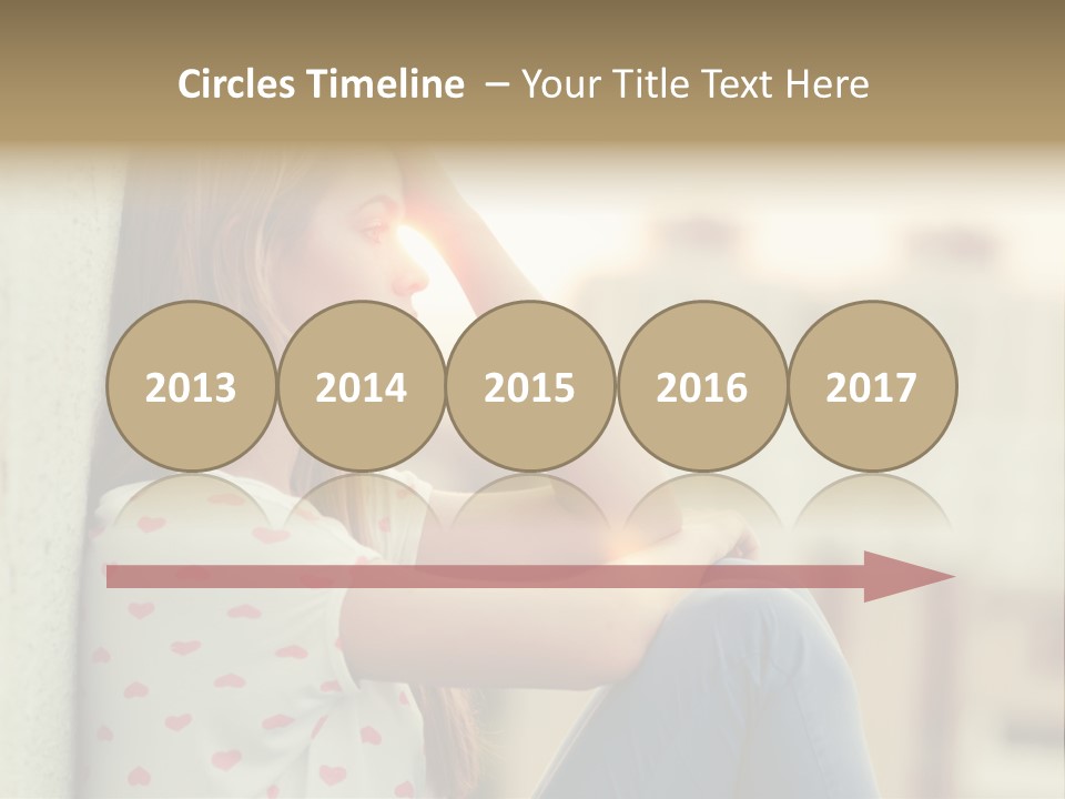 A Woman Sitting On A Ledge With Her Hands On Her Head PowerPoint Template