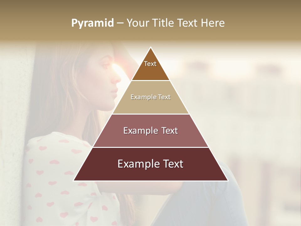 A Woman Sitting On A Ledge With Her Hands On Her Head PowerPoint Template