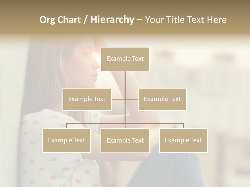 A Woman Sitting On A Ledge With Her Hands On Her Head PowerPoint Template