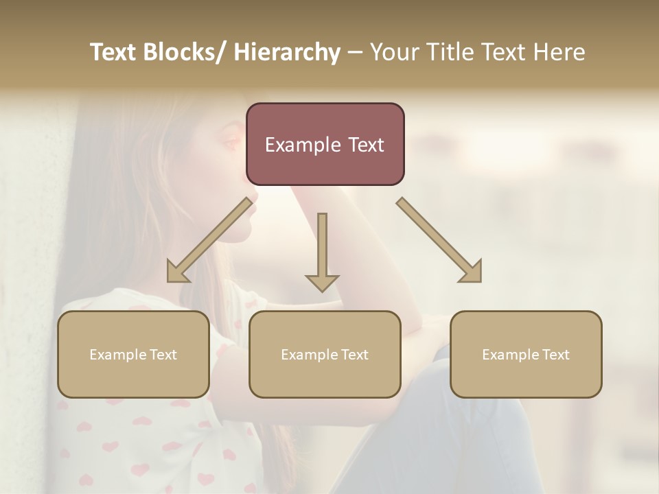 A Woman Sitting On A Ledge With Her Hands On Her Head PowerPoint Template