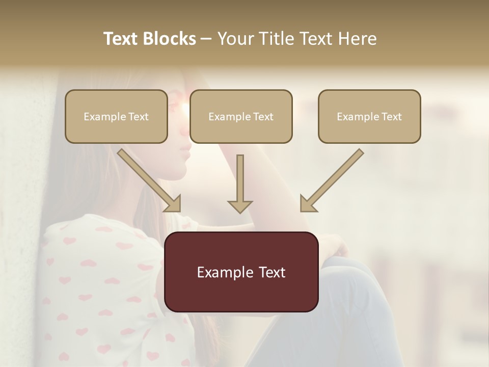 A Woman Sitting On A Ledge With Her Hands On Her Head PowerPoint Template