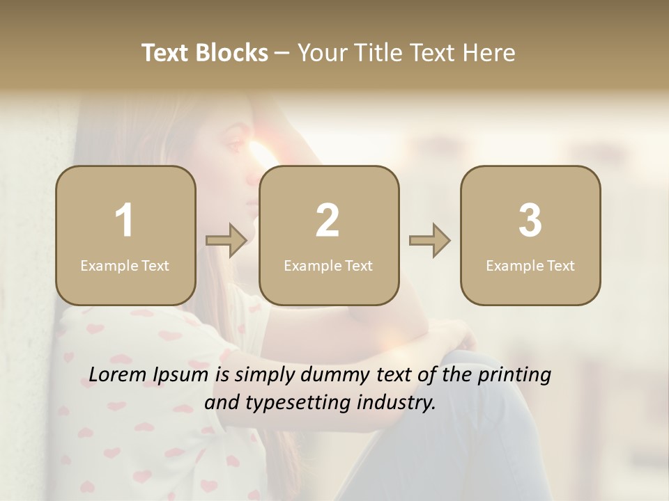 A Woman Sitting On A Ledge With Her Hands On Her Head PowerPoint Template