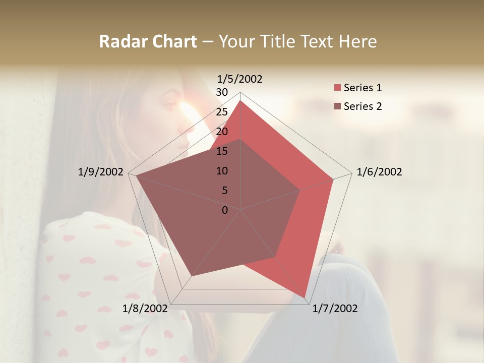 A Woman Sitting On A Ledge With Her Hands On Her Head PowerPoint Template