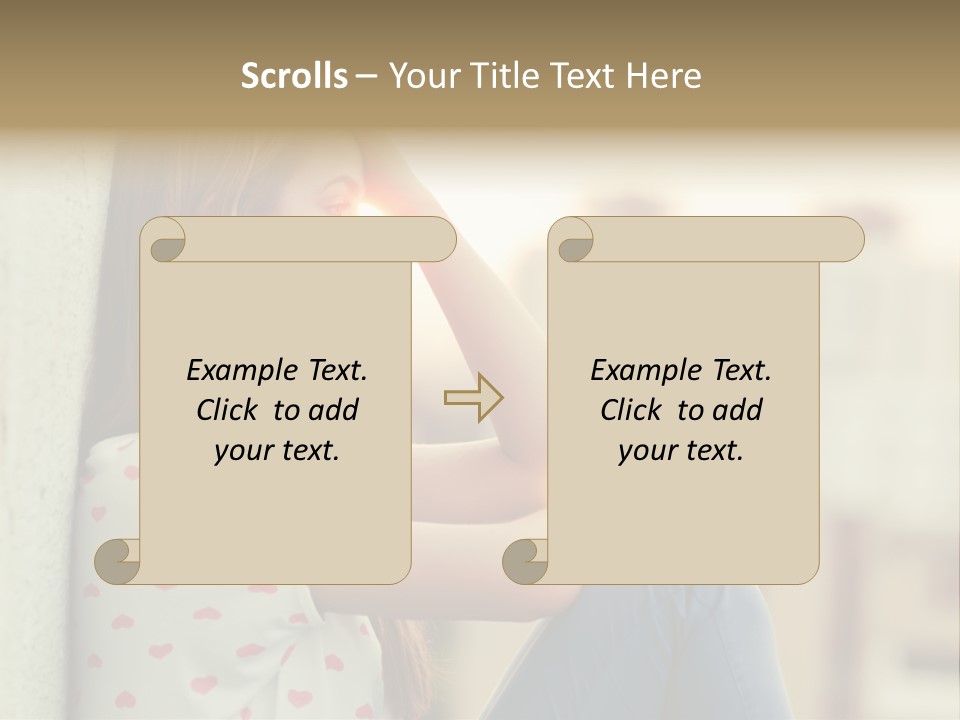 A Woman Sitting On A Ledge With Her Hands On Her Head PowerPoint Template