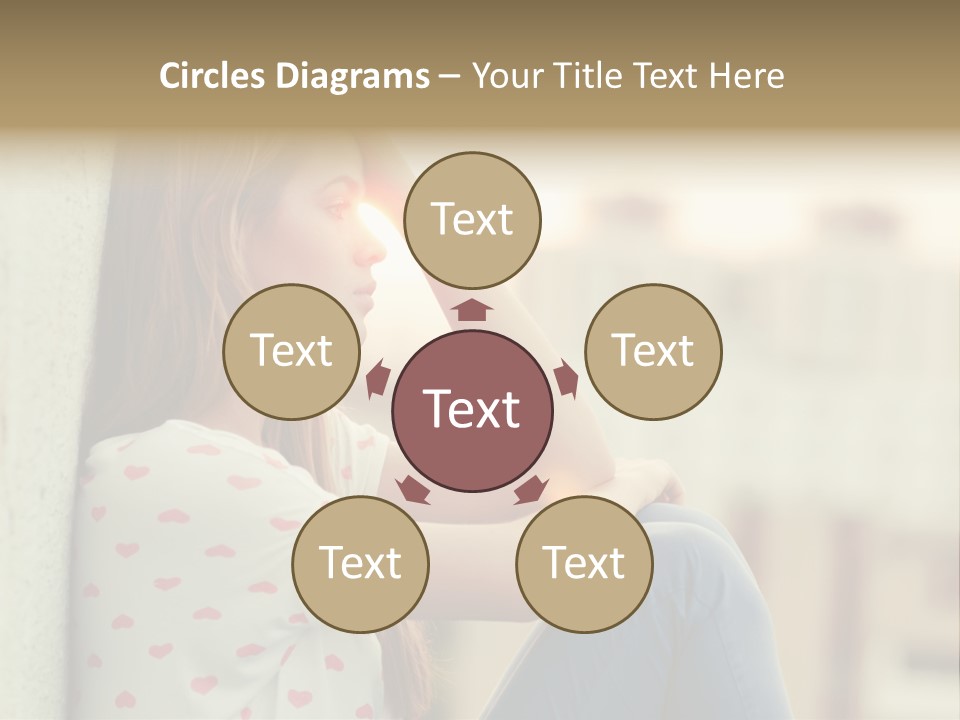 A Woman Sitting On A Ledge With Her Hands On Her Head PowerPoint Template