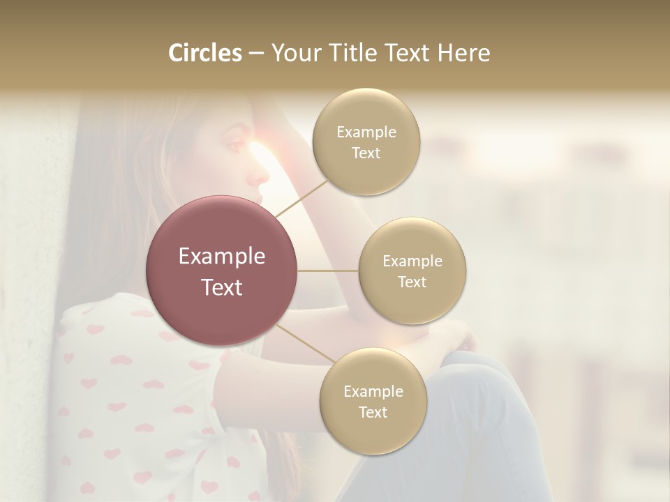 A Woman Sitting On A Ledge With Her Hands On Her Head PowerPoint Template