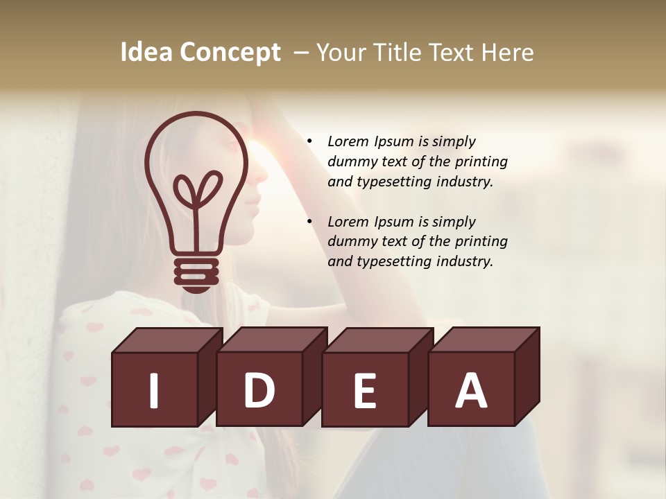 A Woman Sitting On A Ledge With Her Hands On Her Head PowerPoint Template