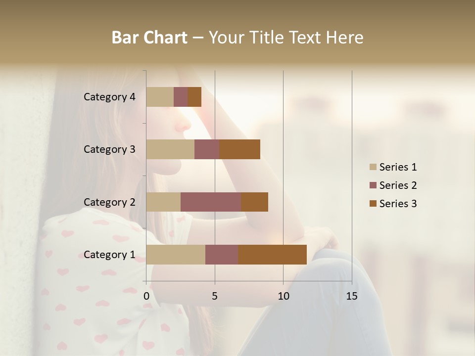 A Woman Sitting On A Ledge With Her Hands On Her Head PowerPoint Template