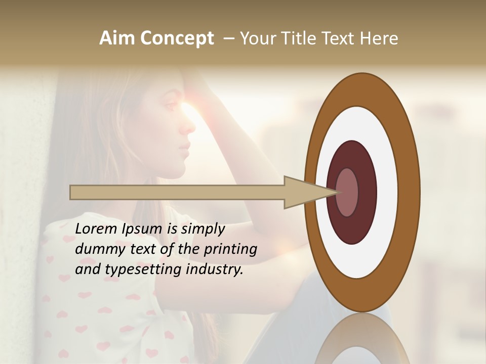 A Woman Sitting On A Ledge With Her Hands On Her Head PowerPoint Template