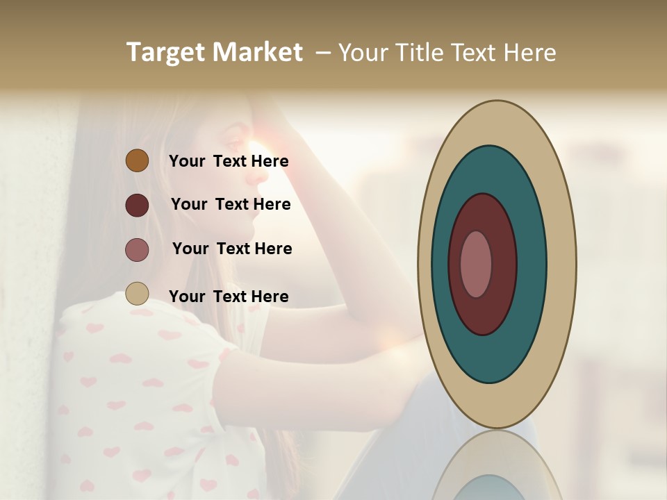 A Woman Sitting On A Ledge With Her Hands On Her Head PowerPoint Template