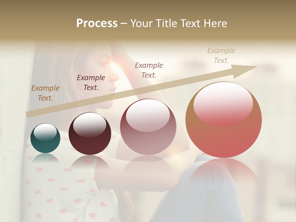 A Woman Sitting On A Ledge With Her Hands On Her Head PowerPoint Template