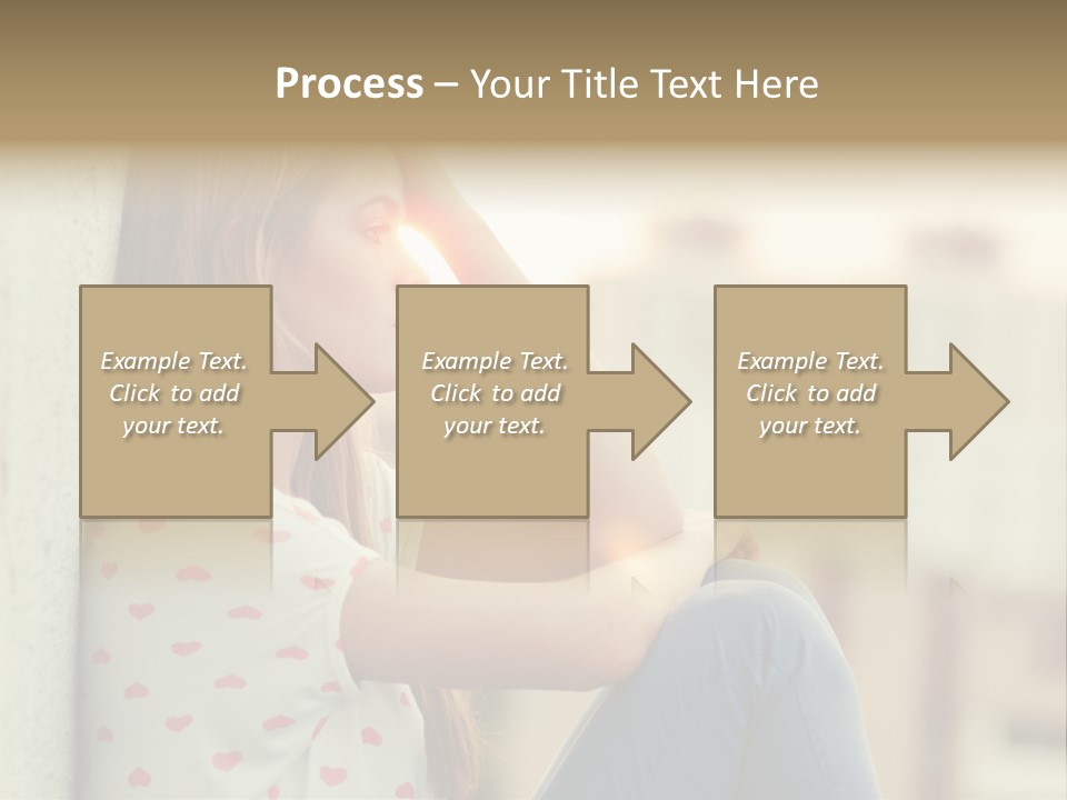 A Woman Sitting On A Ledge With Her Hands On Her Head PowerPoint Template