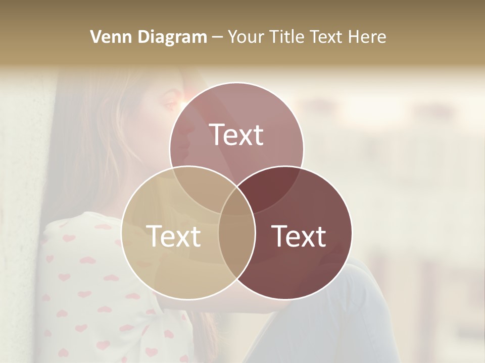 A Woman Sitting On A Ledge With Her Hands On Her Head PowerPoint Template