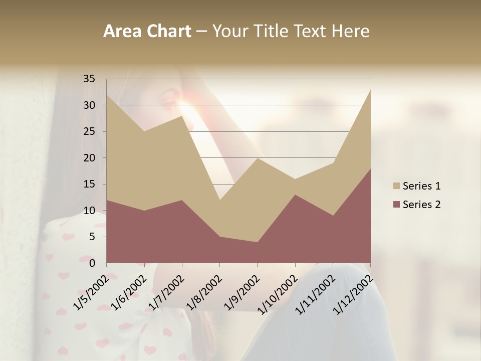 A Woman Sitting On A Ledge With Her Hands On Her Head PowerPoint Template