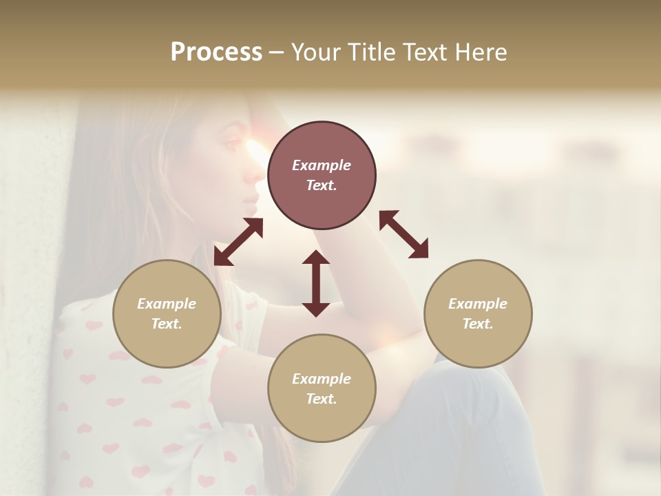 A Woman Sitting On A Ledge With Her Hands On Her Head PowerPoint Template