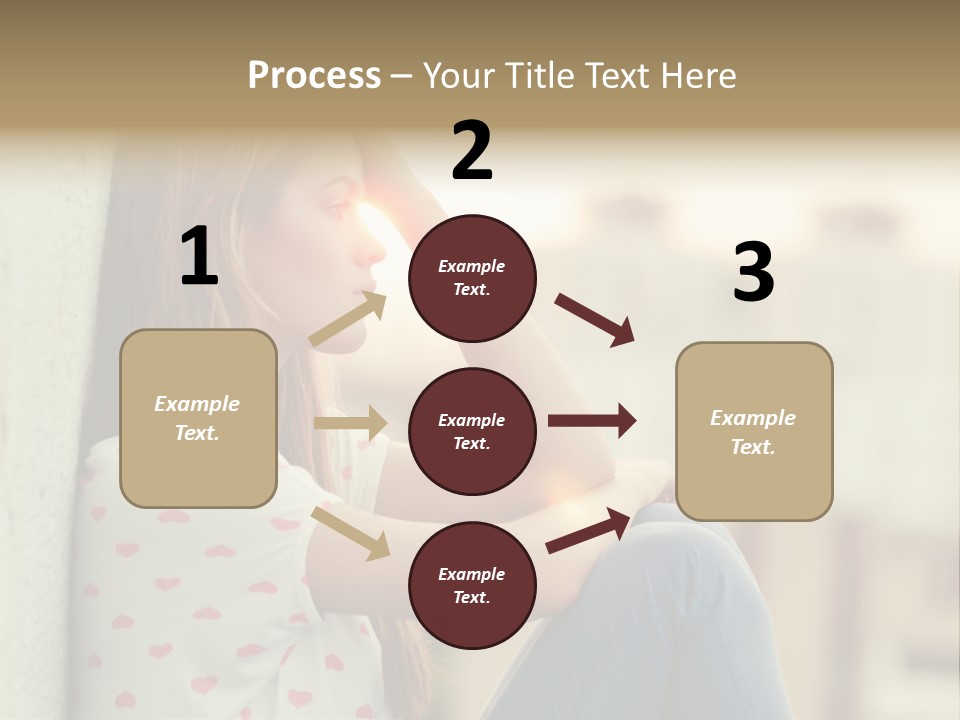 A Woman Sitting On A Ledge With Her Hands On Her Head PowerPoint Template