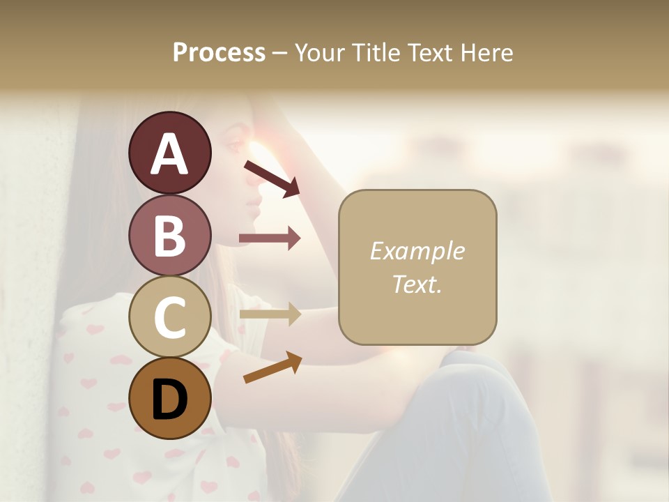 A Woman Sitting On A Ledge With Her Hands On Her Head PowerPoint Template