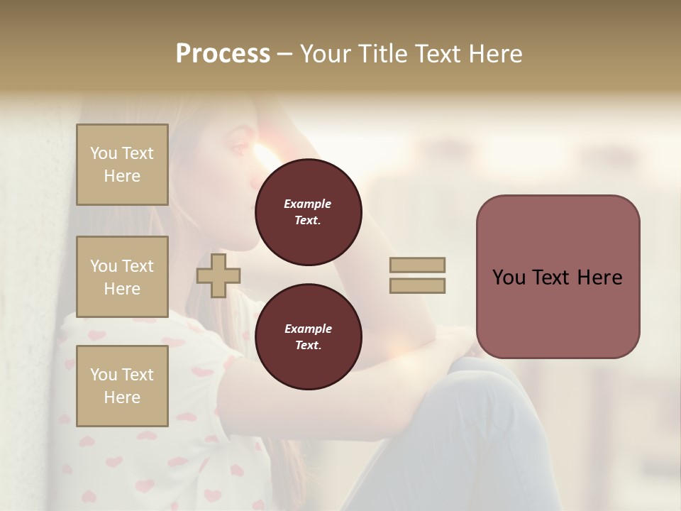 A Woman Sitting On A Ledge With Her Hands On Her Head PowerPoint Template