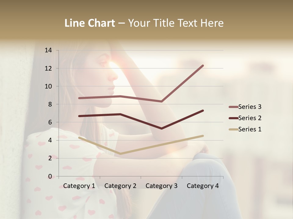 A Woman Sitting On A Ledge With Her Hands On Her Head PowerPoint Template