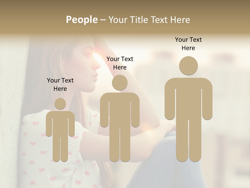 A Woman Sitting On A Ledge With Her Hands On Her Head PowerPoint Template