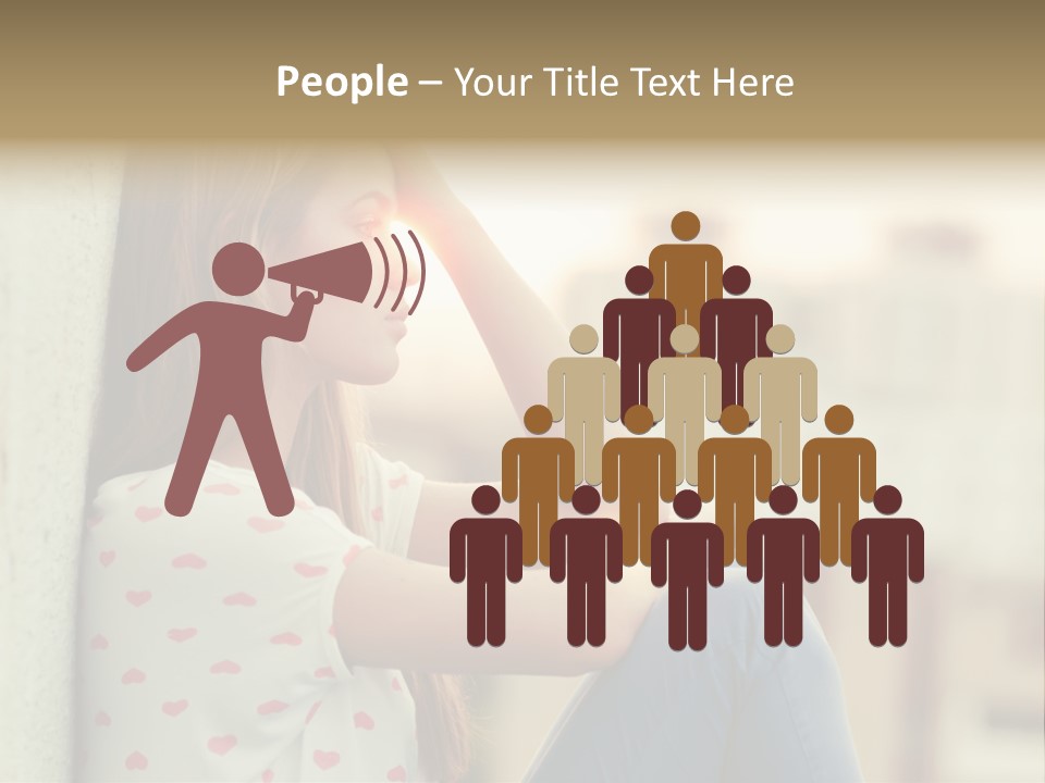 A Woman Sitting On A Ledge With Her Hands On Her Head PowerPoint Template