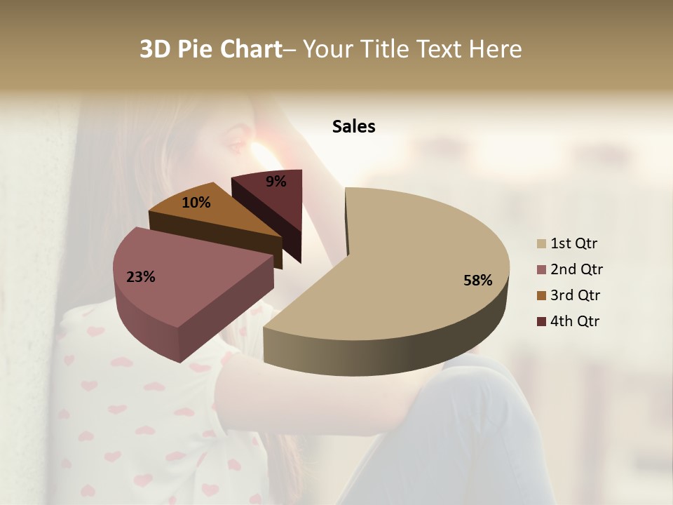 A Woman Sitting On A Ledge With Her Hands On Her Head PowerPoint Template