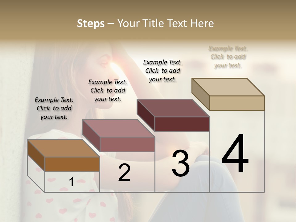 A Woman Sitting On A Ledge With Her Hands On Her Head PowerPoint Template