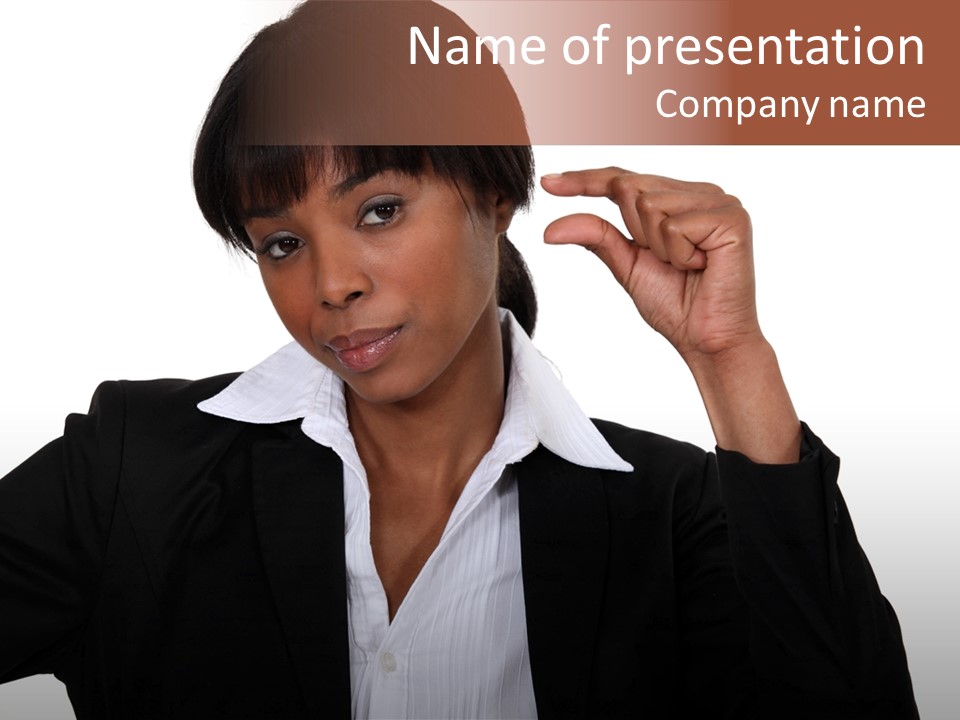 Team Skeptical Businesswoman PowerPoint Template