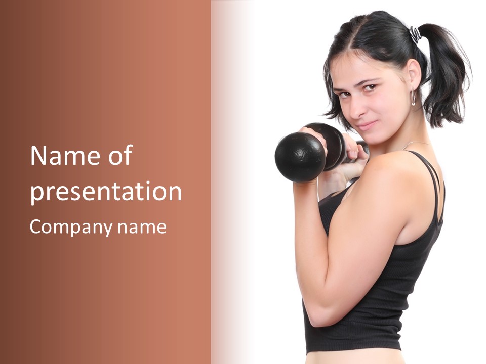 Diet Dumbell Slimming PowerPoint Template