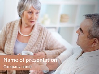 Elderly Talking Family PowerPoint Template