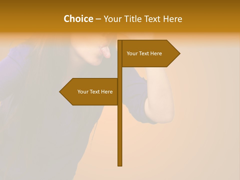 A Woman Making A Funny Face With Her Hands PowerPoint Template