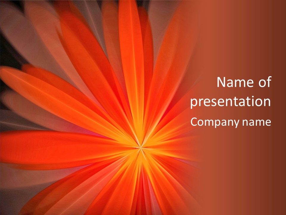 An Orange Flower Powerpoint Presentation PowerPoint Template