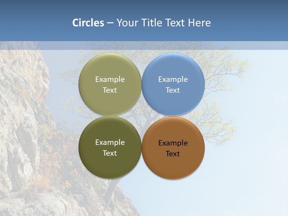 A Tree On A Cliff With A Blue Sky In The Background PowerPoint Template