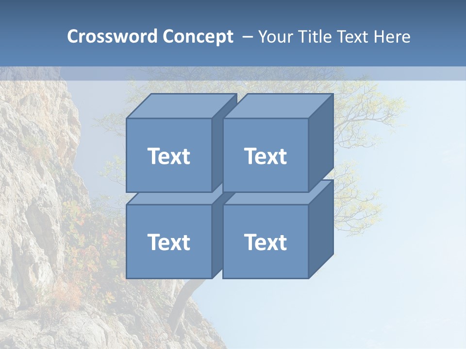A Tree On A Cliff With A Blue Sky In The Background PowerPoint Template