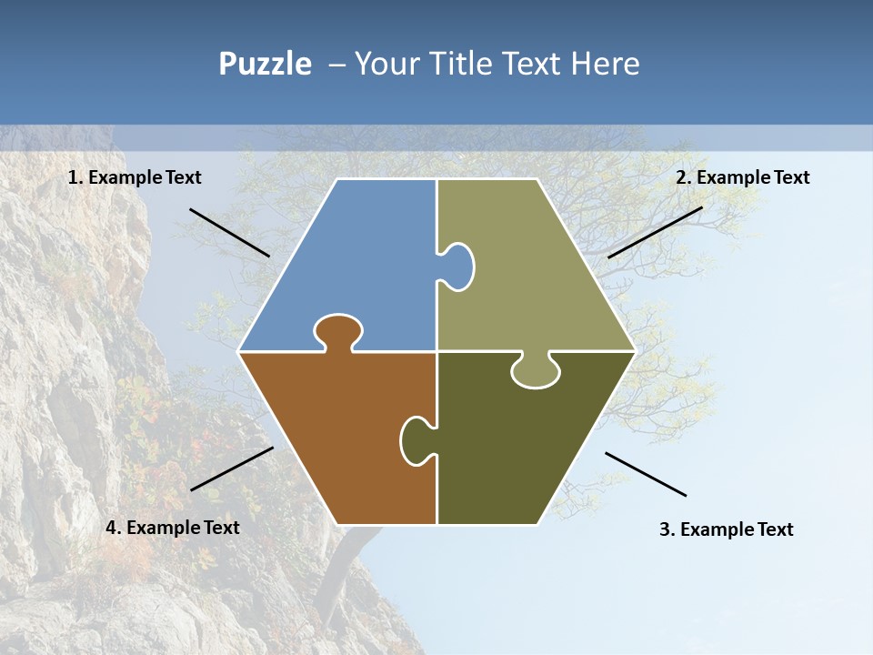 A Tree On A Cliff With A Blue Sky In The Background PowerPoint Template