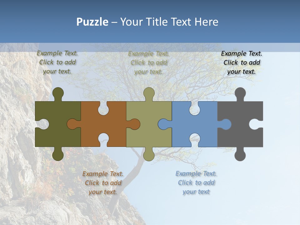 A Tree On A Cliff With A Blue Sky In The Background PowerPoint Template