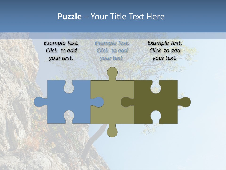 A Tree On A Cliff With A Blue Sky In The Background PowerPoint Template