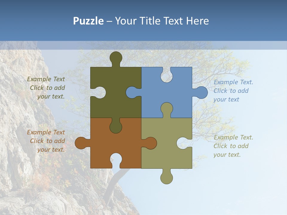 A Tree On A Cliff With A Blue Sky In The Background PowerPoint Template