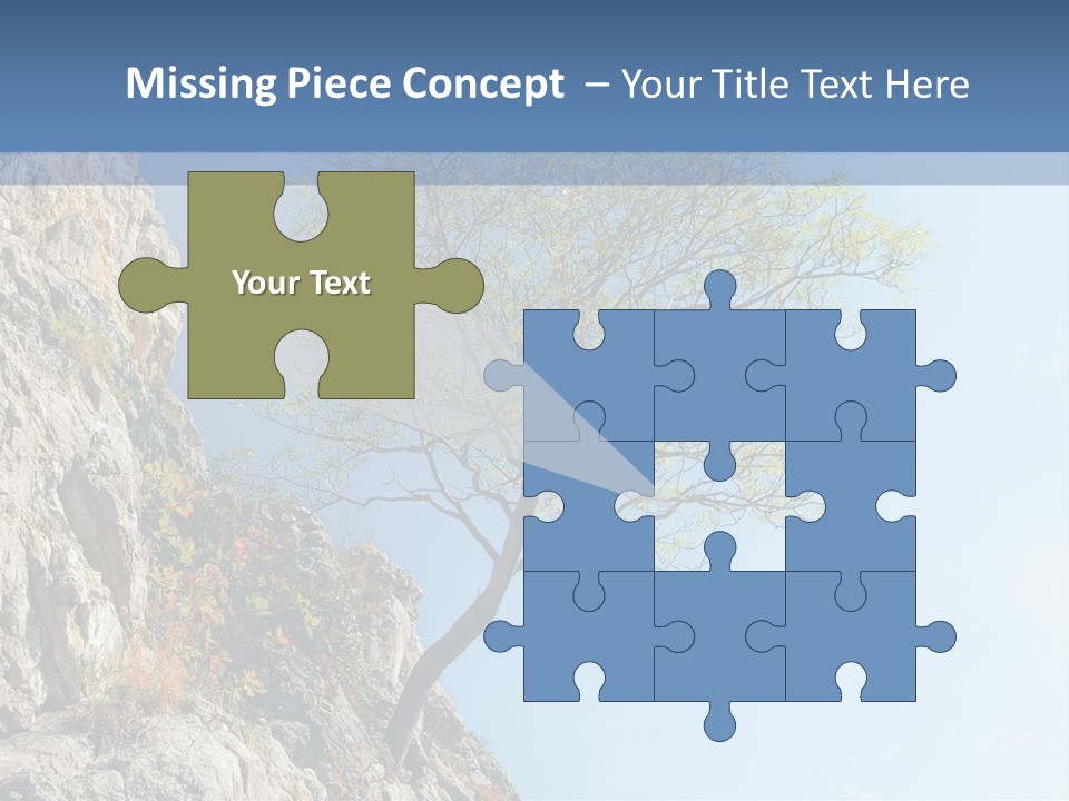 A Tree On A Cliff With A Blue Sky In The Background PowerPoint Template