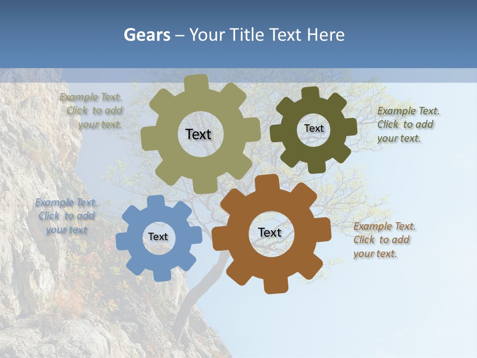 A Tree On A Cliff With A Blue Sky In The Background PowerPoint Template