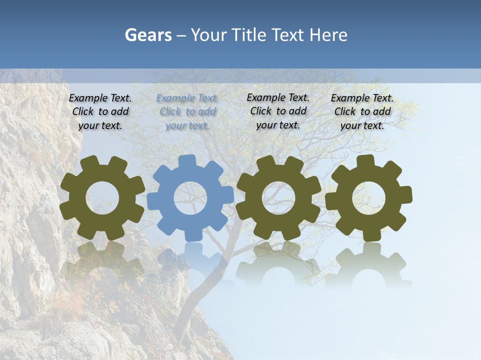 A Tree On A Cliff With A Blue Sky In The Background PowerPoint Template