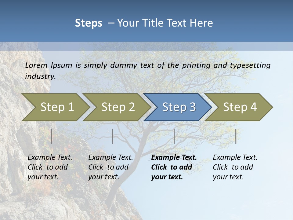 A Tree On A Cliff With A Blue Sky In The Background PowerPoint Template