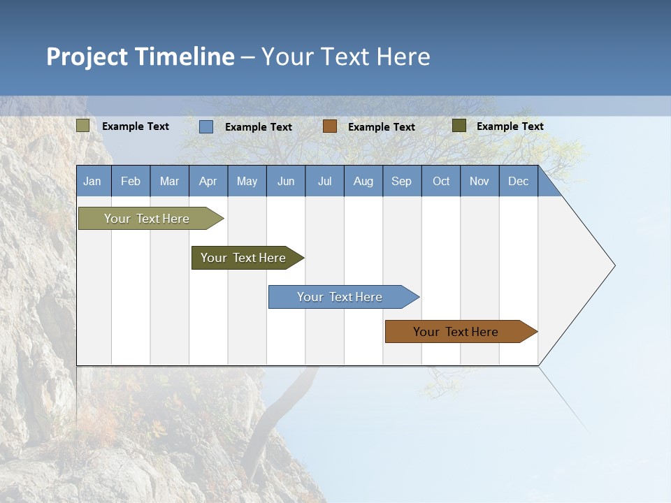 A Tree On A Cliff With A Blue Sky In The Background PowerPoint Template