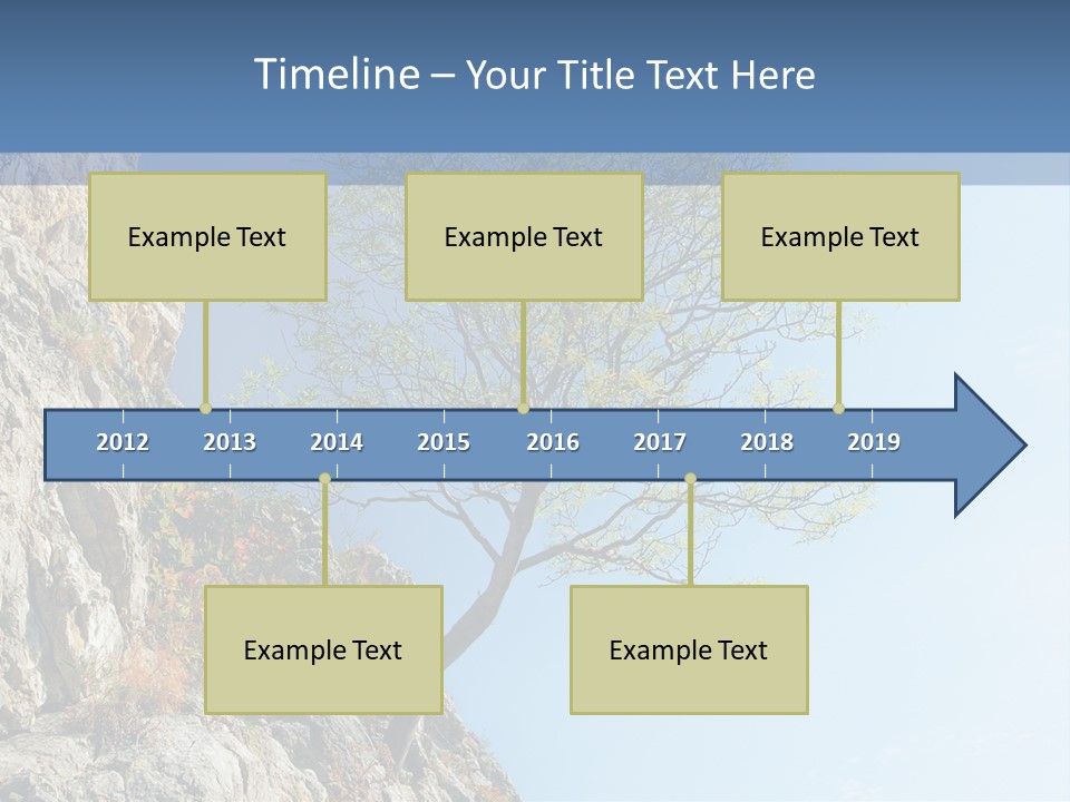 A Tree On A Cliff With A Blue Sky In The Background PowerPoint Template