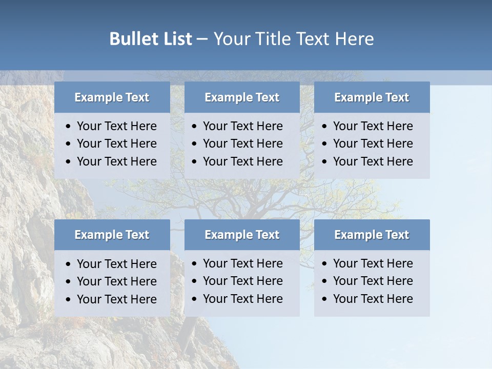 A Tree On A Cliff With A Blue Sky In The Background PowerPoint Template